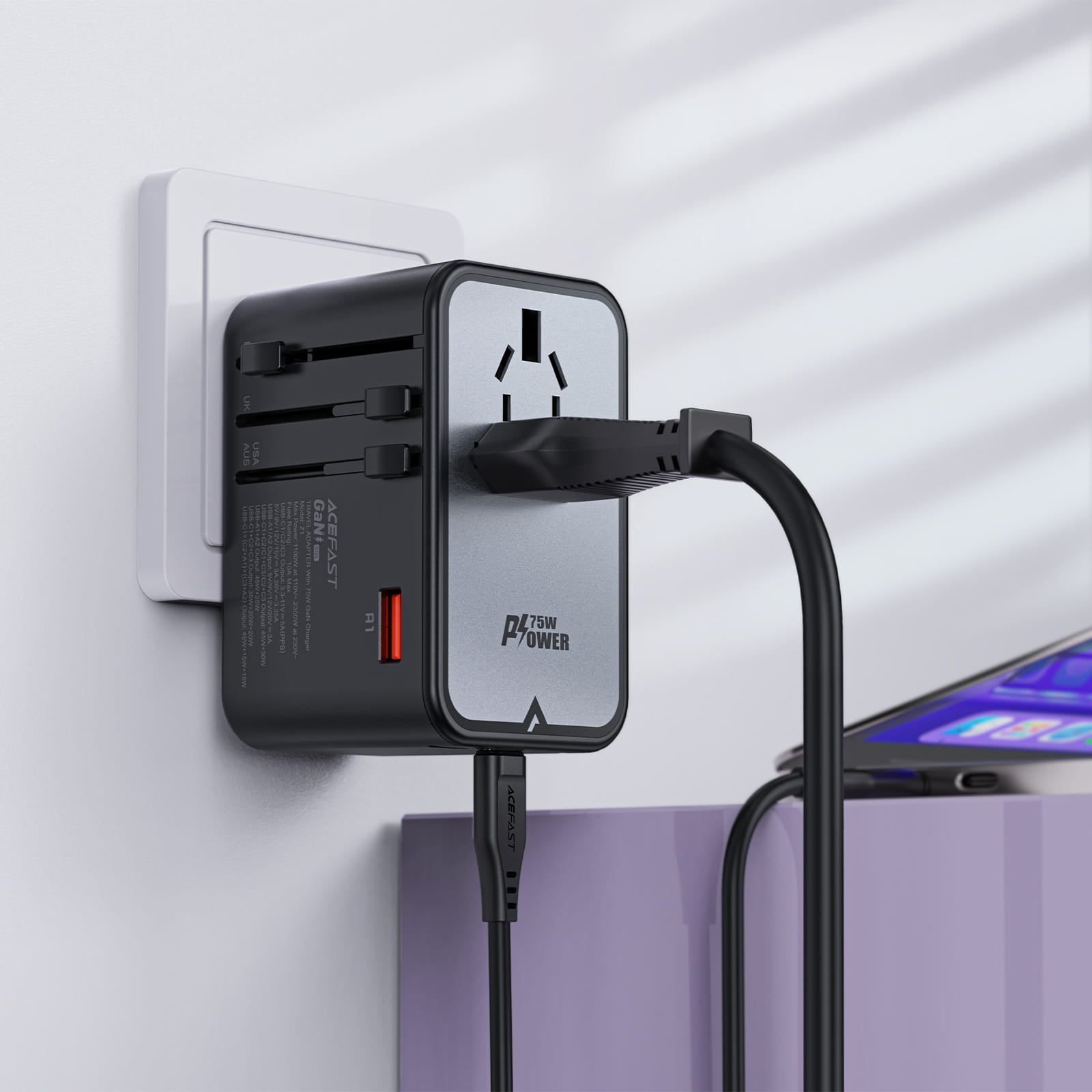 Z1 PD75W GaN (3*USB-C+2*USB-A) Multifunctional Charging Adapter