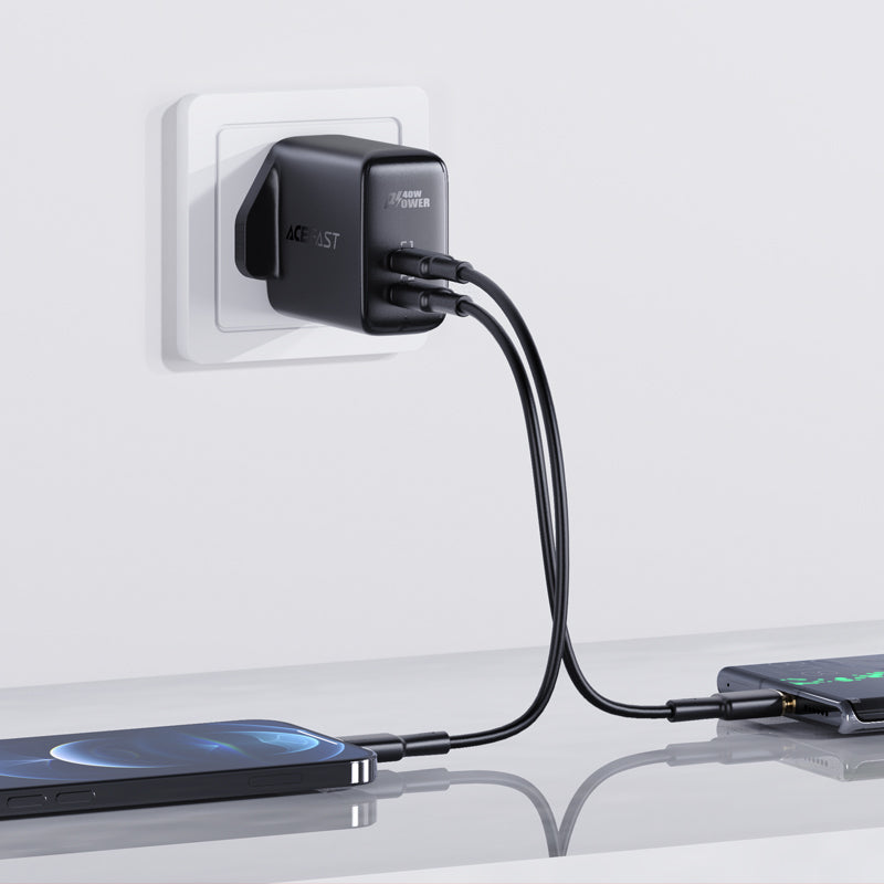 A12 PD40W(USB-C+USB-C) Dual Port Charger (UK)