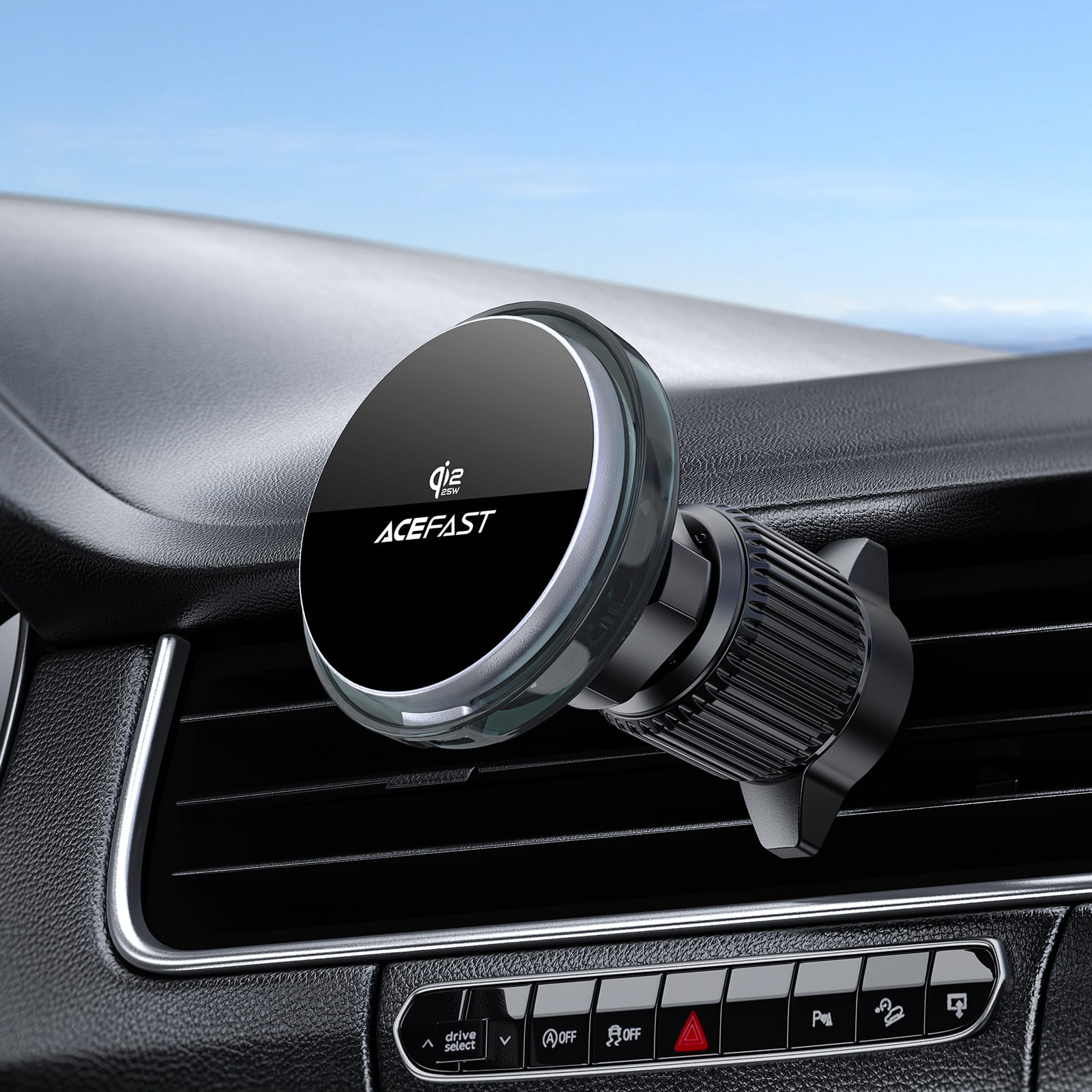 D61 Qi2 25W magnetic wireless charging car holder