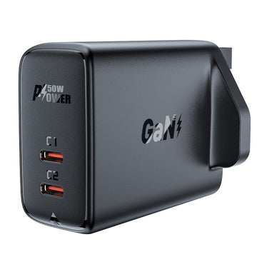 A32 PD50W GaN (USB-C+USB-C) Dual Port Charger (UK)