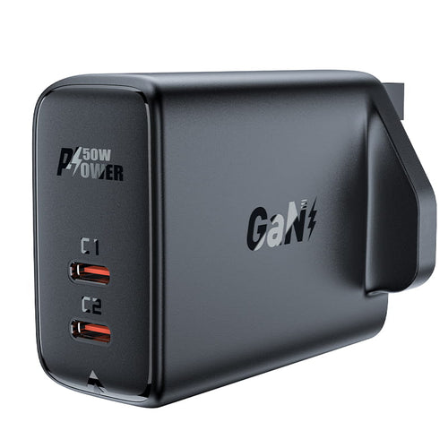 A32 PD50W GaN (USB-C+USB-C) شاحن مزدوج المنفذ (المملكة المتحدة)