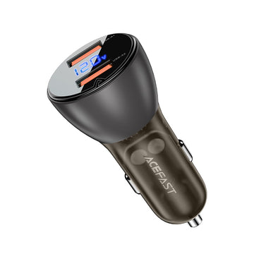B6 Metal Car Charger 63W (USB-A+USB-C) With Digital Display