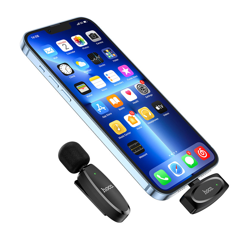 L15 Crystal, Lavalier Wireless Microphone With Receiver for iPhone, 360° HD Sound Pickup, Noise Reduction