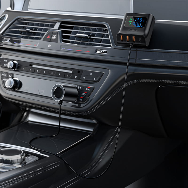 B8 digital display car HUB charger