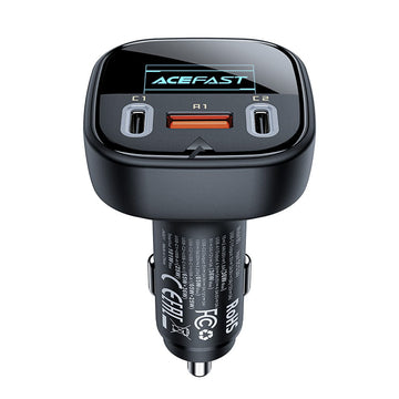 B5 101 W (2C+A) Metal Car Charger With OLED Smart Display