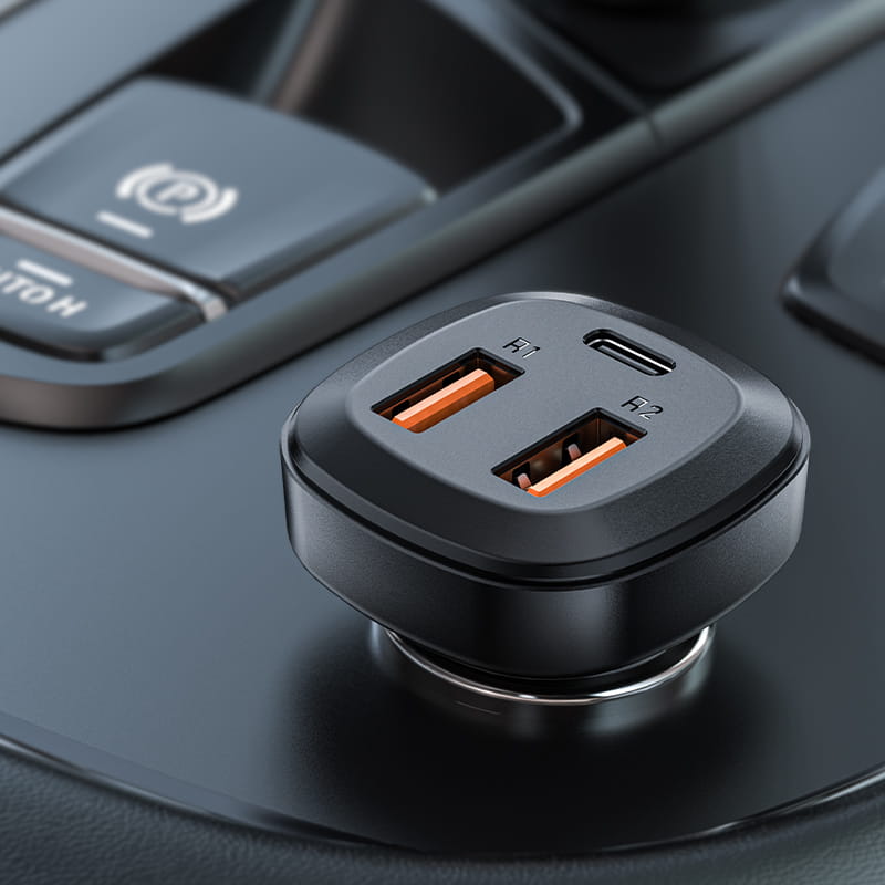 B9 66W(2USB-A+USB-C) Three Port Metal Car Charger