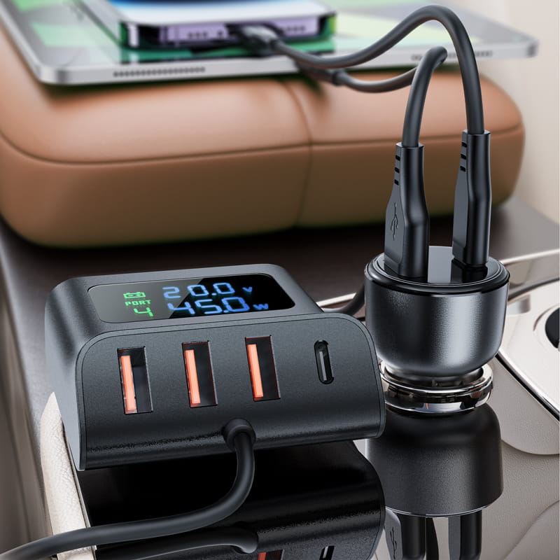 B11 138W Car Charger Splitter with Digital Display