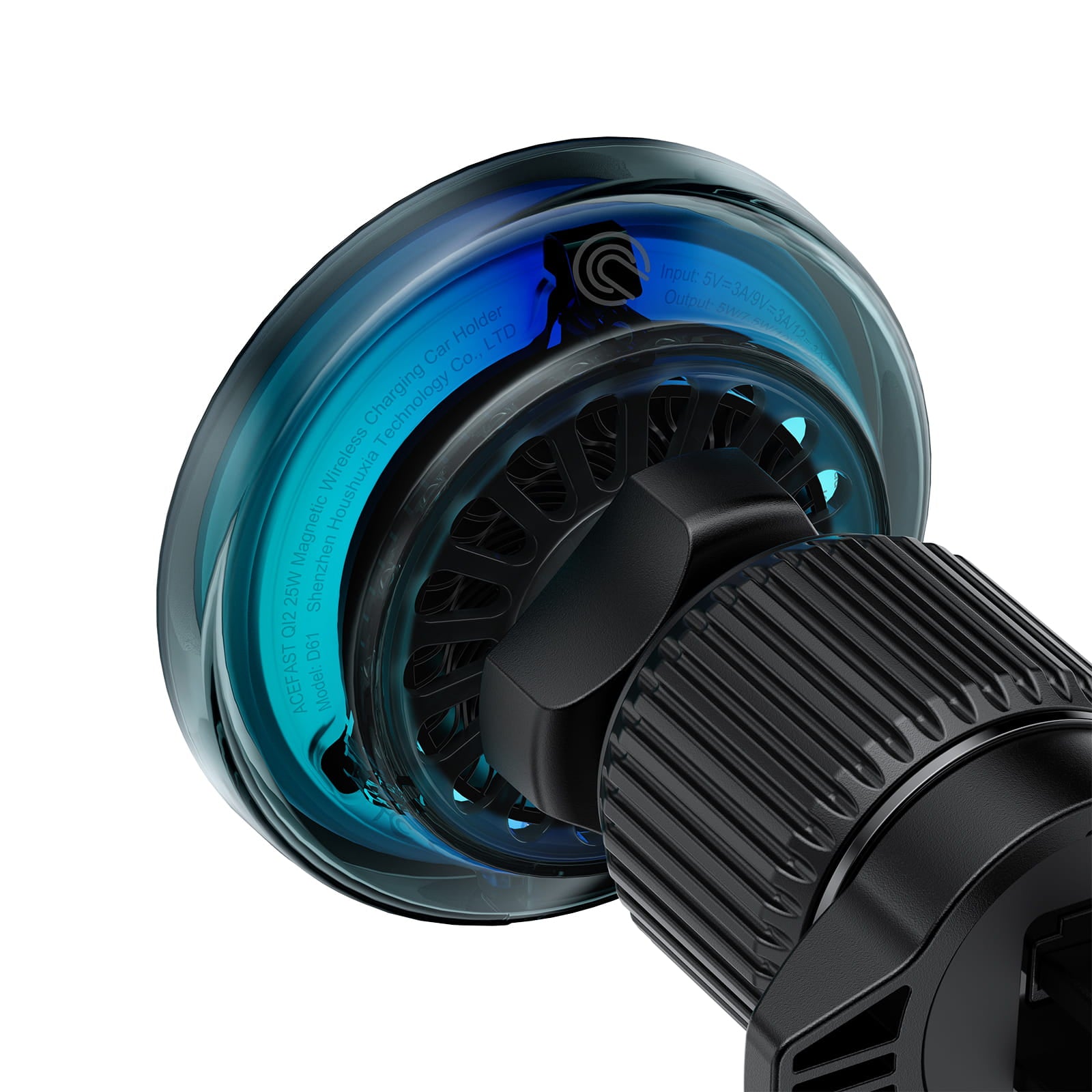D61 Qi2 25W magnetic wireless charging car holder