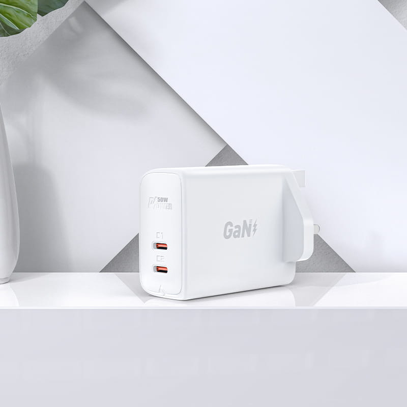 A32 PD50W GaN (USB-C+USB-C) Dual Port Charger (UK)