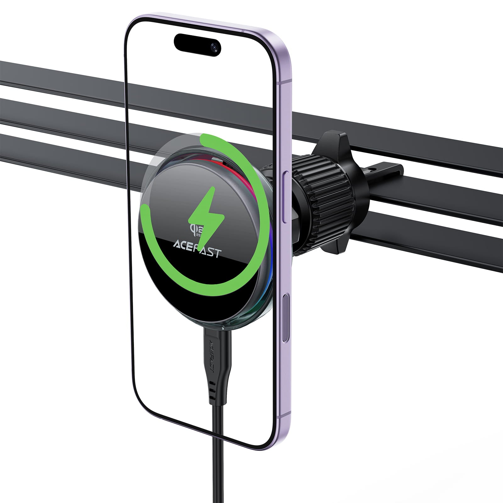 D61 Qi2 25W magnetic wireless charging car holder