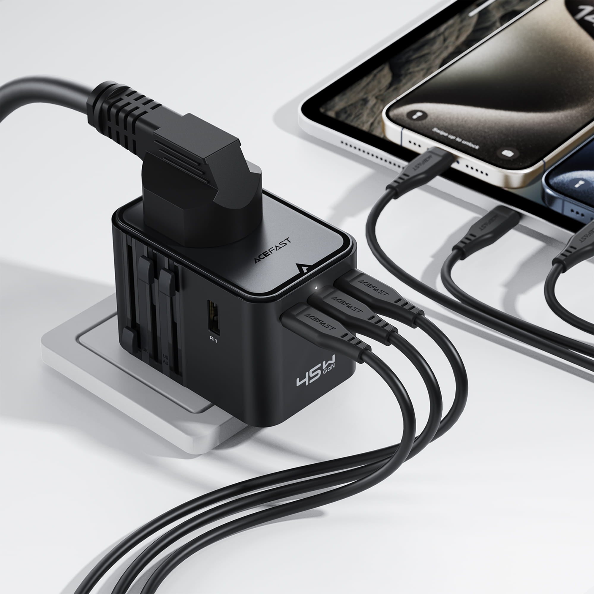 Z8 PD45W GaN (3*USB-C+2*USB-A) multifunctional charging adapter