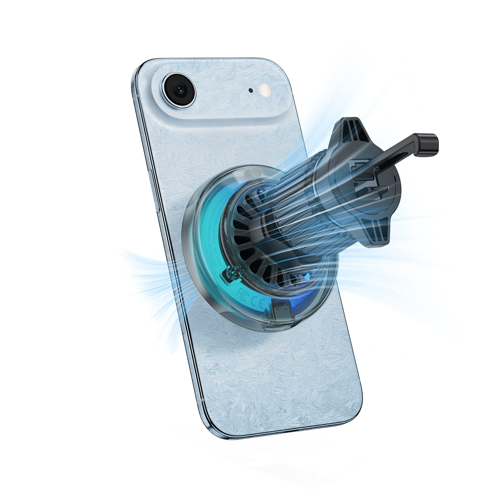 D61 Qi2 25W magnetic wireless charging car holder