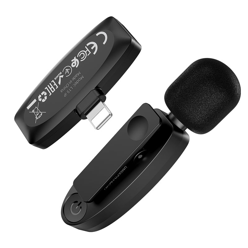 L15 Crystal, Lavalier Wireless Microphone With Receiver for iPhone, 360° HD Sound Pickup, Noise Reduction
