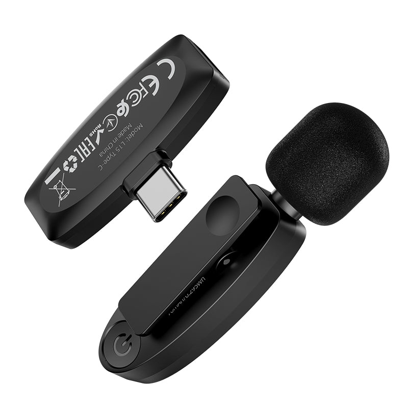 L15 Crystal, Lavalier Wireless Microphone With Receiver for Type-C, 360° HD Sound Pickup, Noise Reduction
