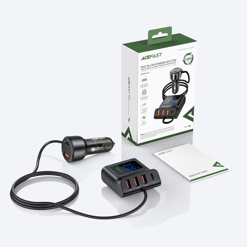 B11 138W Car Charger Splitter with Digital Display