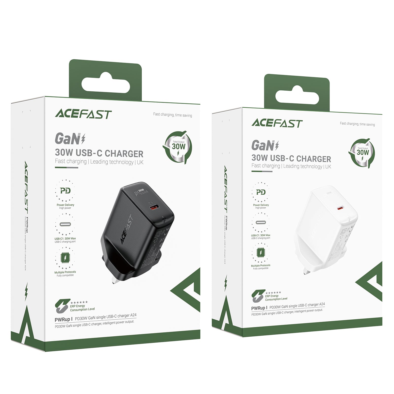 A24 PD30W GaN single USB-C charger (UK)