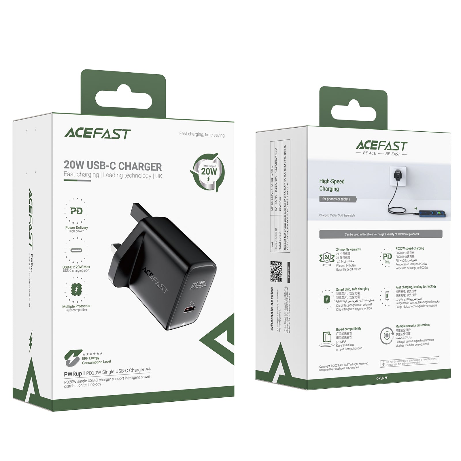 A4 PD20W Single USB-C Charger (UK)