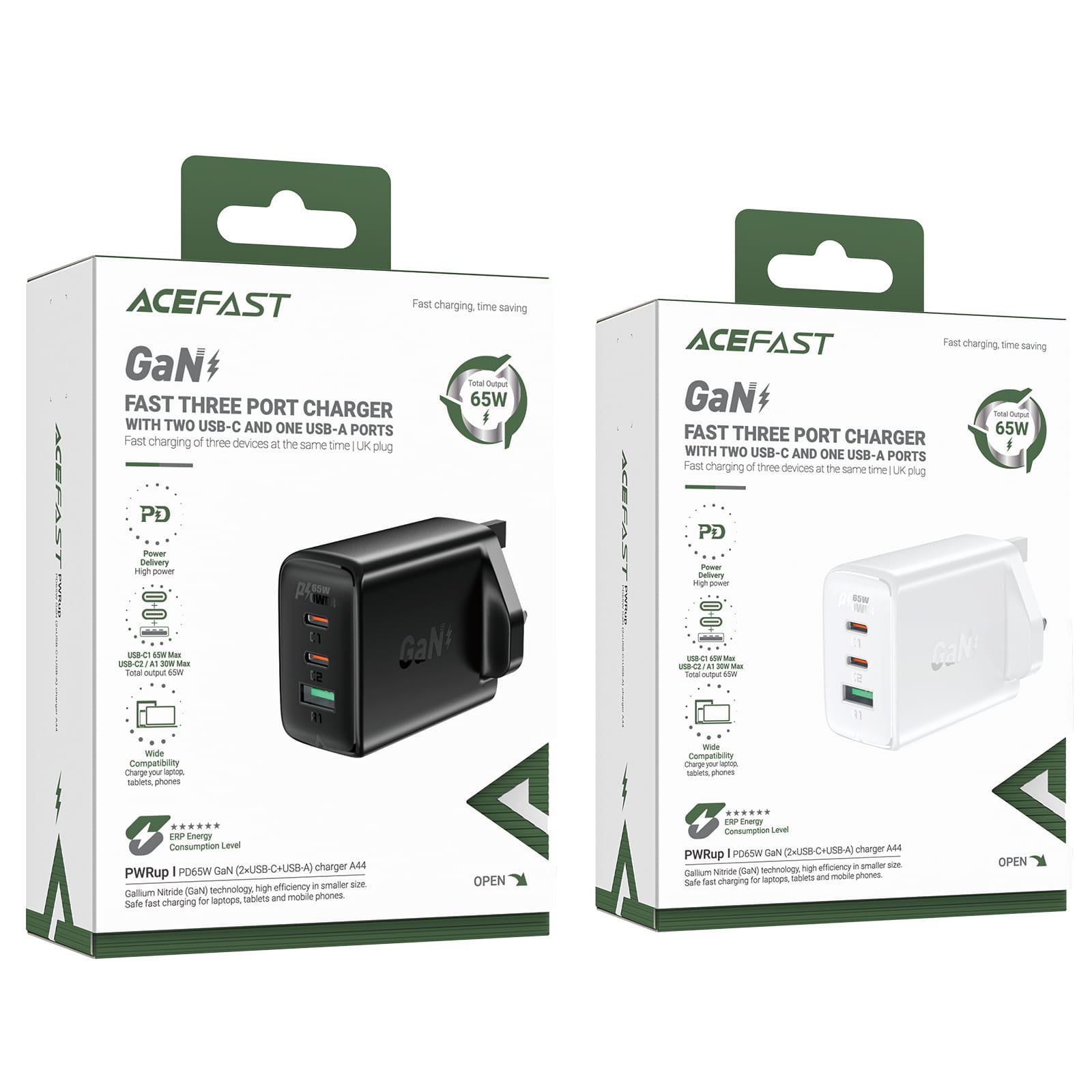 A44 PD 65W GaN (2*USB-C+USB-A) Charger (UK)