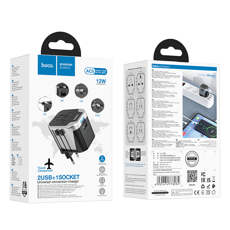 Hoco AC5 Level Dual Port Universal Conversion Charger