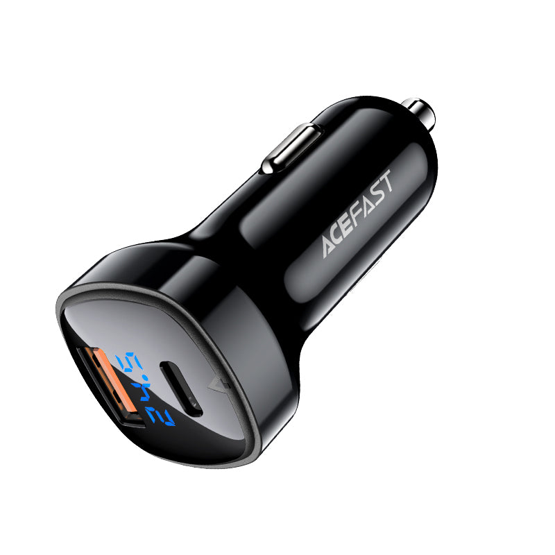 B4 Digital Display 66W(USB-C+USB-A) Dual Port Car Charger
