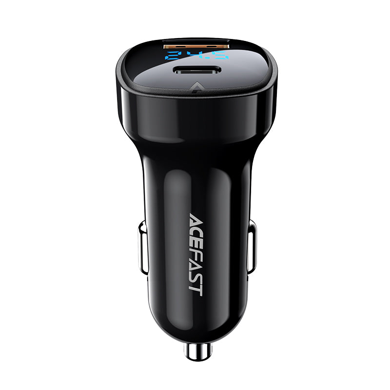 B4 Digital Display 66W(USB-C+USB-A) Dual Port Car Charger