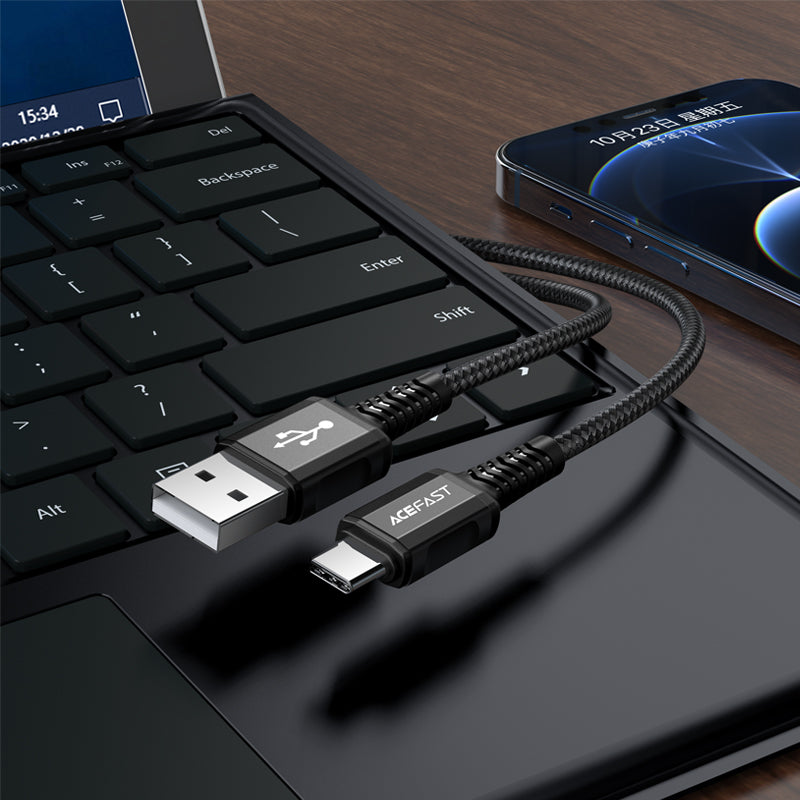 C1-04 USB-A to USB-C aluminum alloy charging data cable 2M