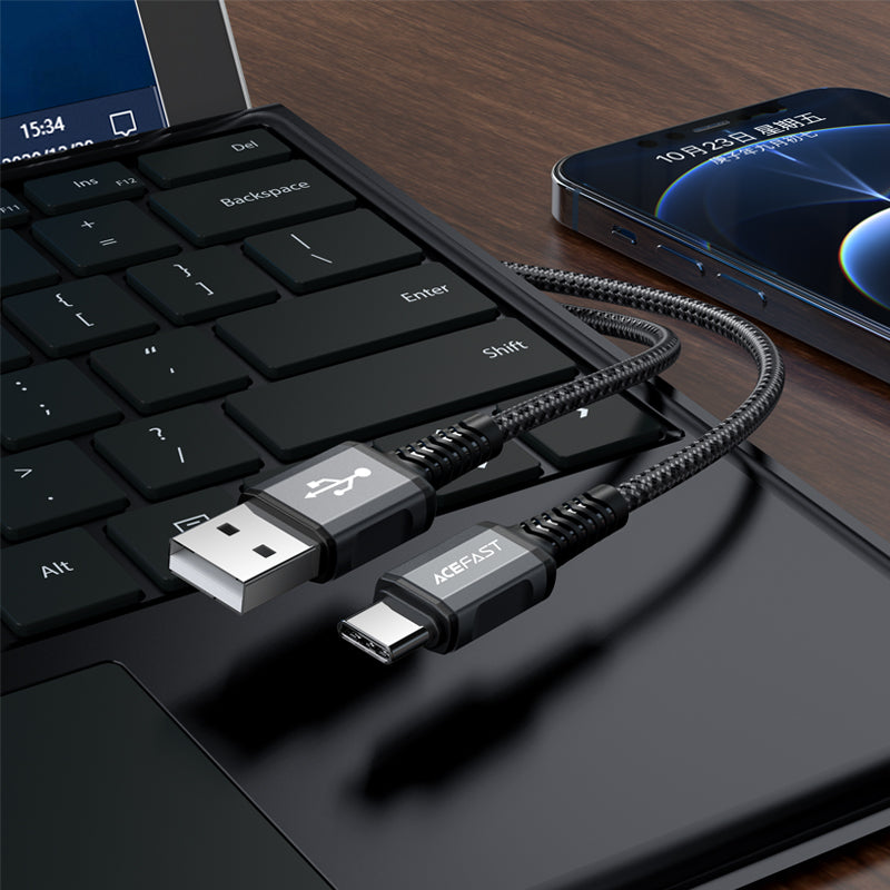 C1-04 USB-A to USB-C aluminum alloy charging data cable 2M