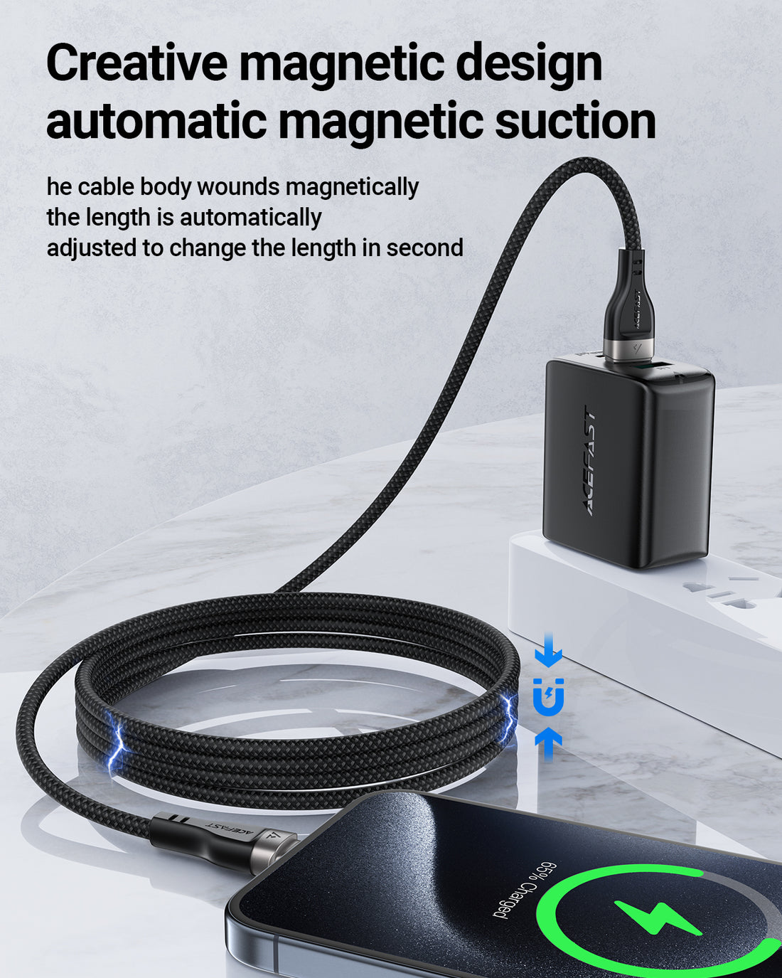 C11-04 USB-A to USB-C Magnetic Charging Data Cable