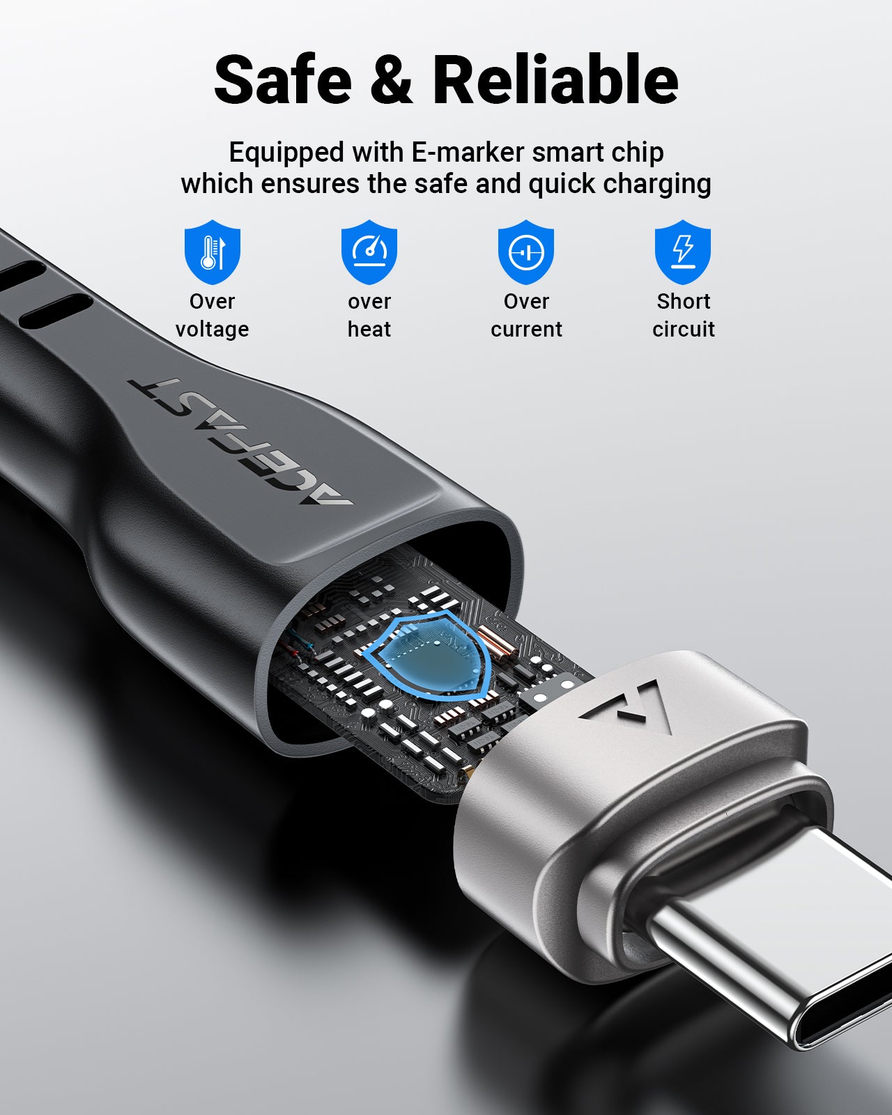 C11-04 USB-A to USB-C Magnetic Charging Data Cable