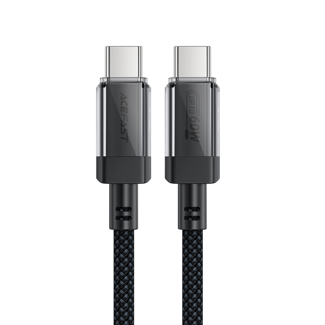 C12-03 USB-C to USB-C Transparent Shell Stainless Steel Charging Data Cable