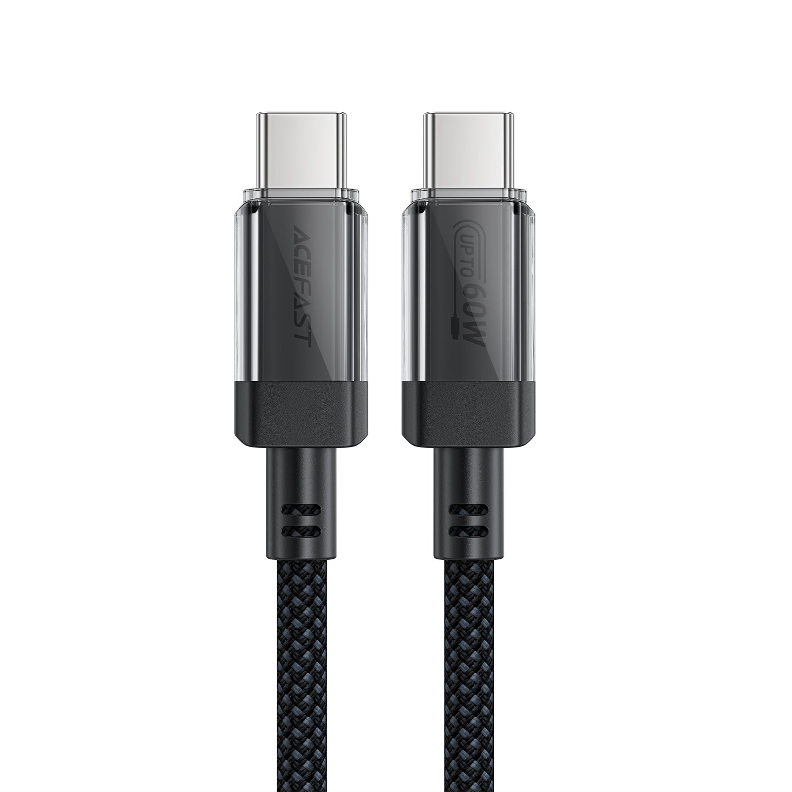 C12-03 USB-C to USB-C Transparent Shell Stainless Steel Charging Data Cable