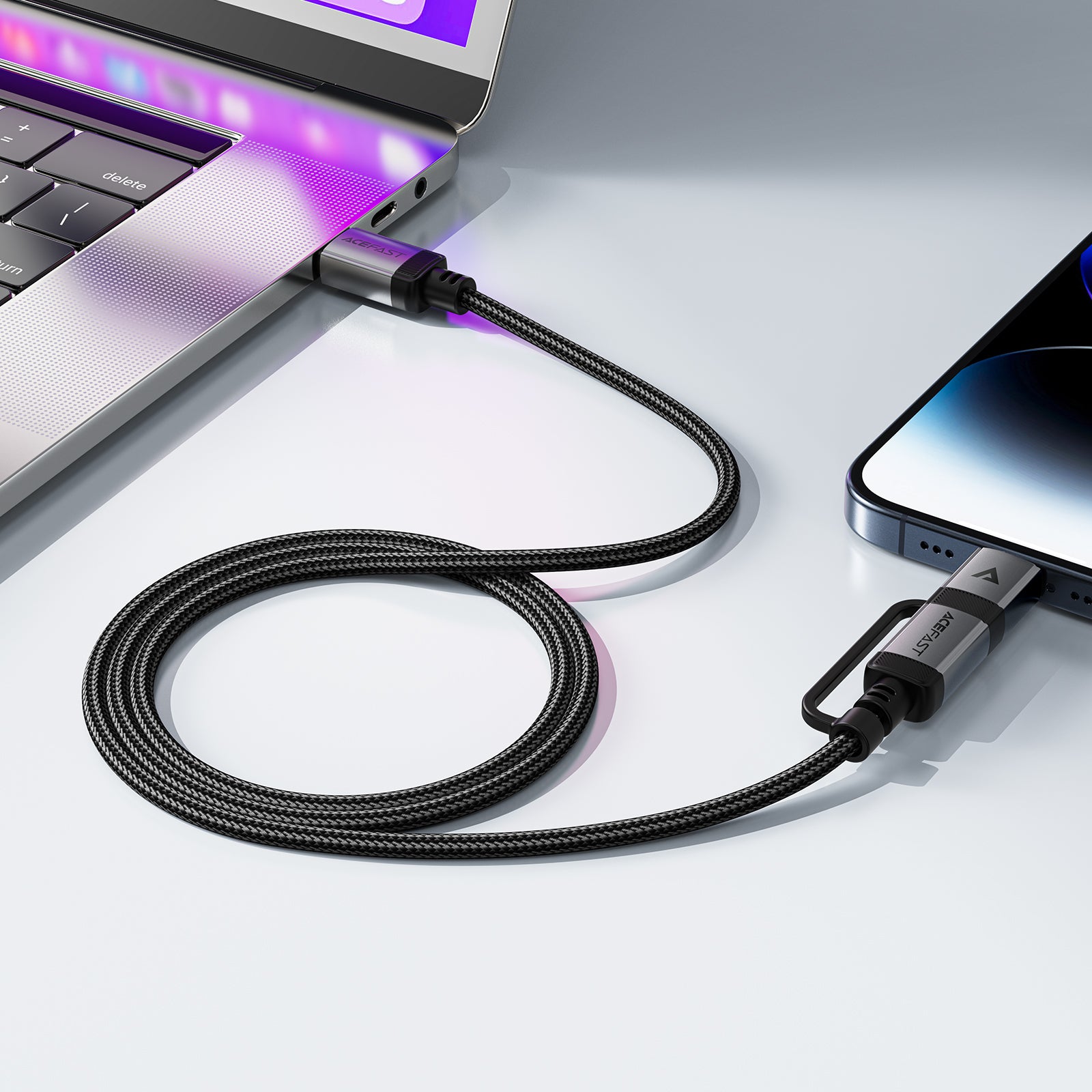 C20-01 USB-C to USB-C / Lightning Aluminum Alloy Connectors Charging Data Cable