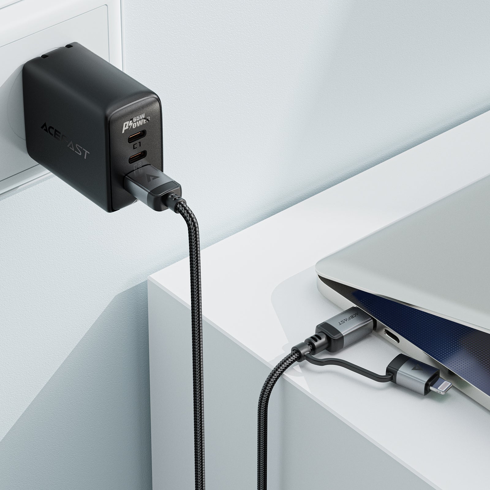 C20-01 USB-C to USB-C / Lightning Aluminum Alloy Connectors Charging Data Cable