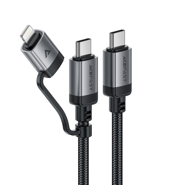 C20-01 USB-C to USB-C / Lightning Aluminum Alloy Connectors Charging Data Cable