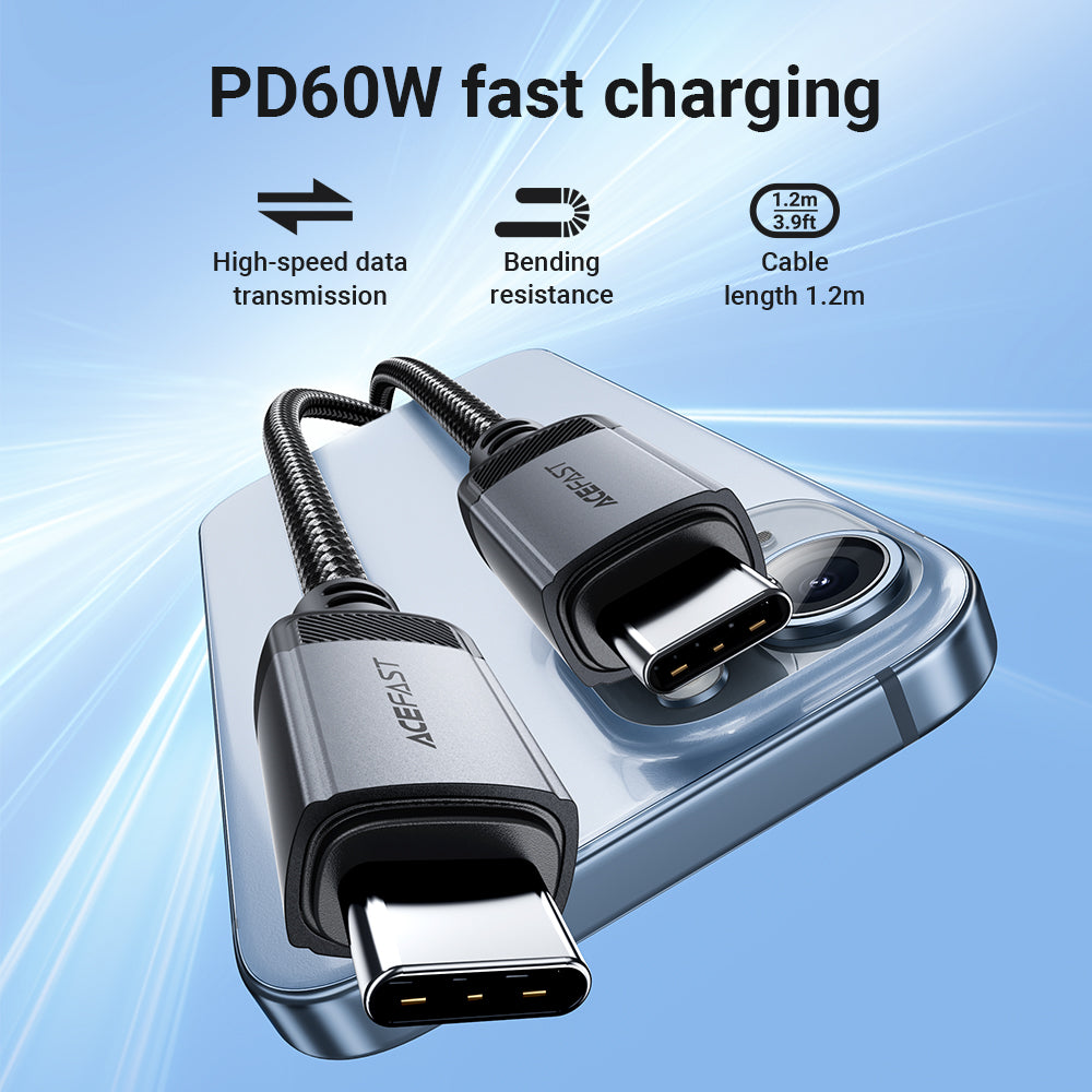 C20-03 USB-C to USB-C Aluminum Alloy Charging Data Cable