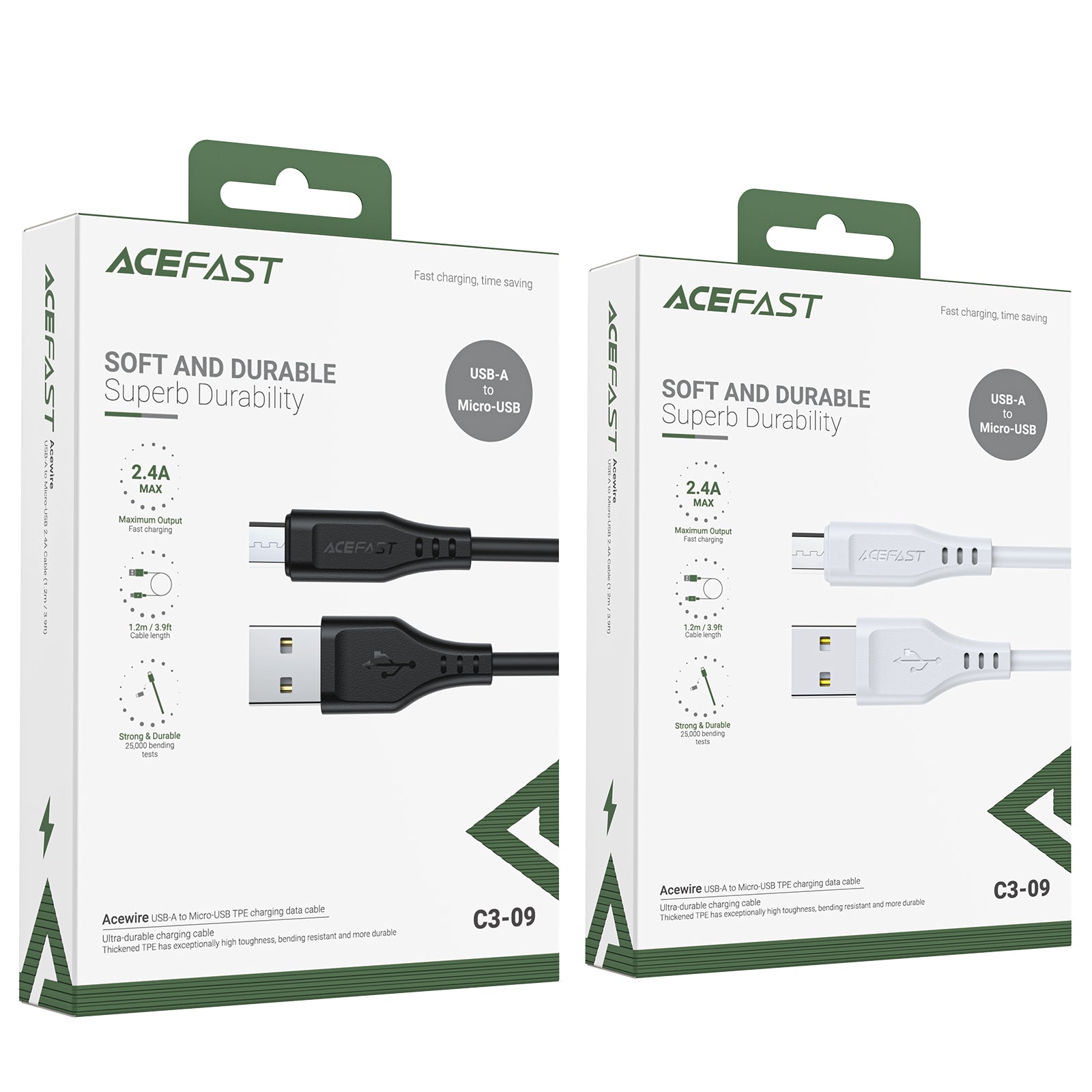 C3-09 USB-A to Micro-USB TPE Charging Data Cable