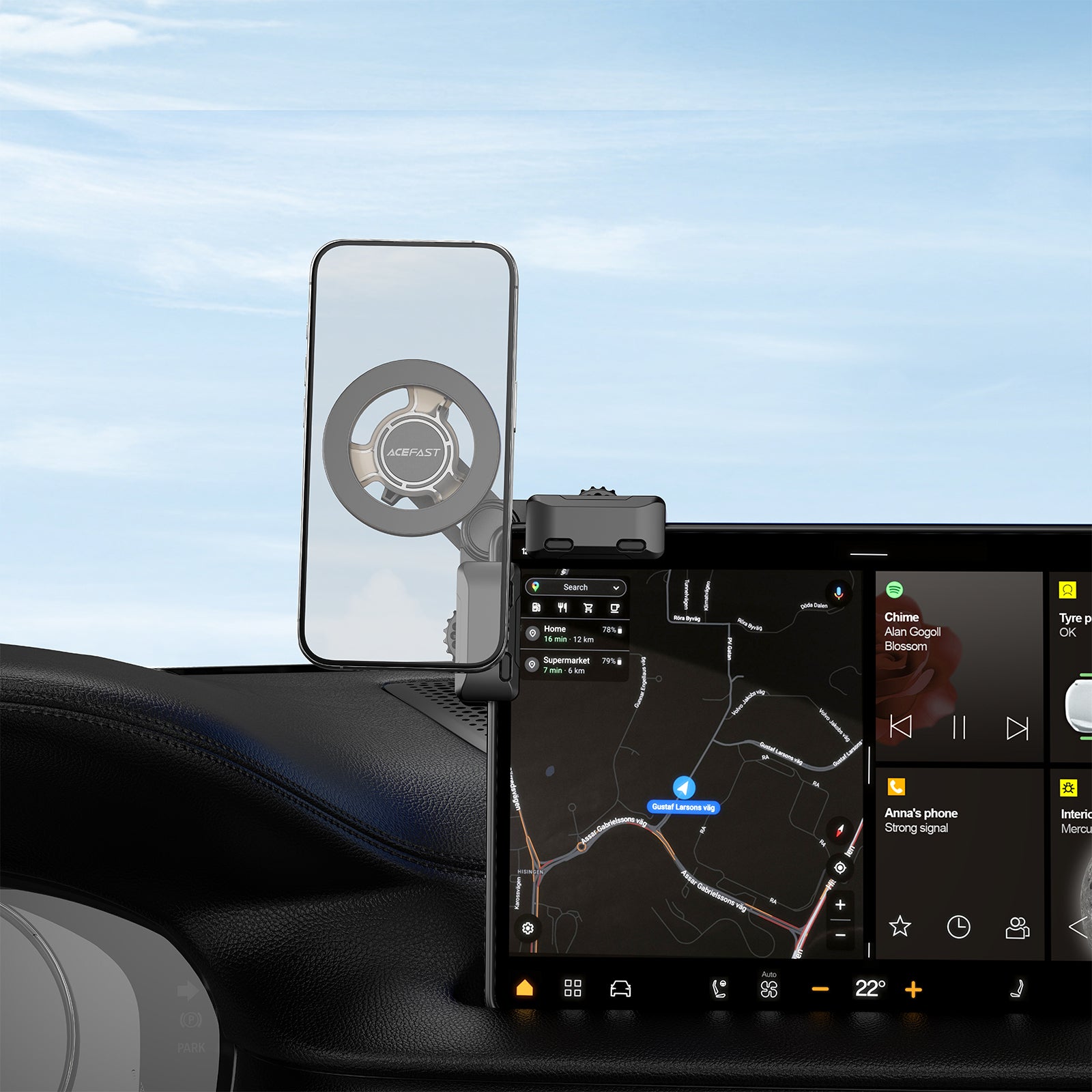 D43 magnetic car holder for dashboard screen