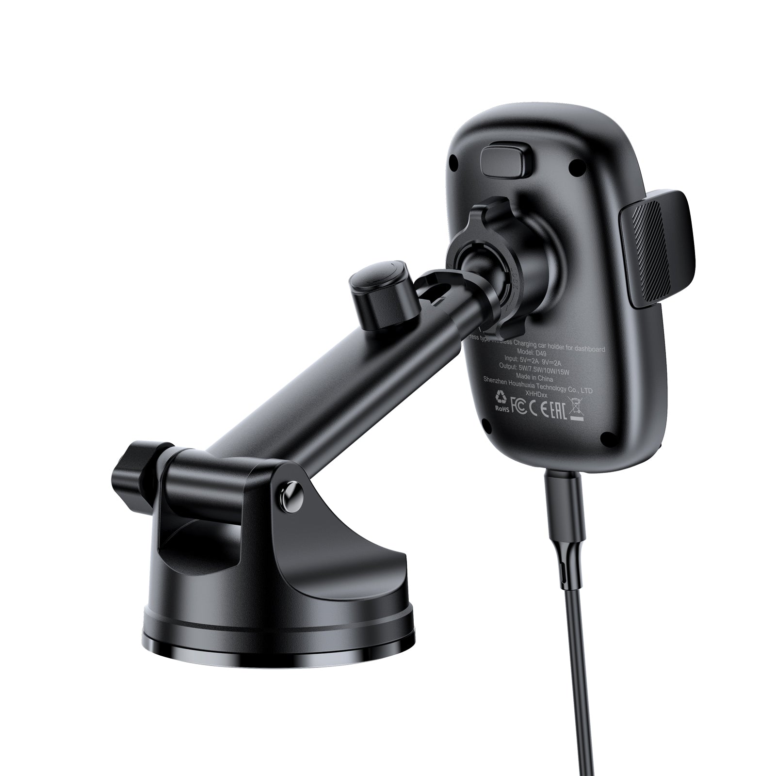 D49 Press Type Wireless Charging Car Holder For Dashboard