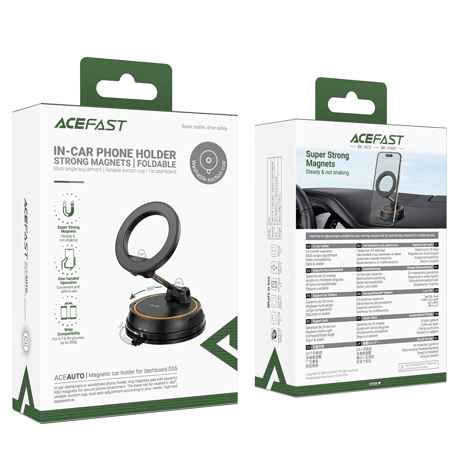 D55 Magnetic Car Holder for Dashboard | Acefast