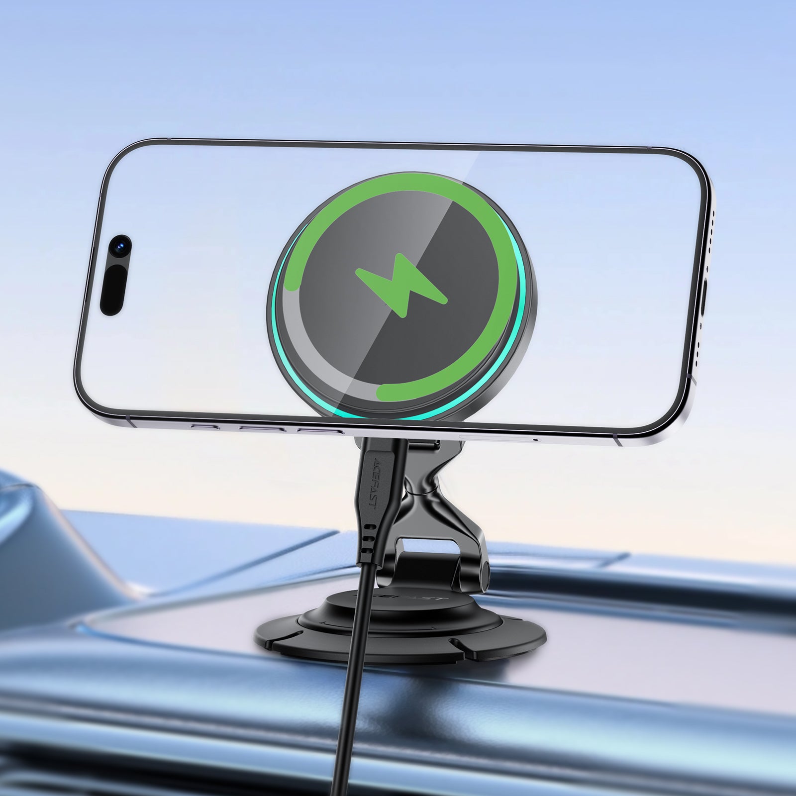 D65 Magnetic Folding Wireless Charging Car Holder