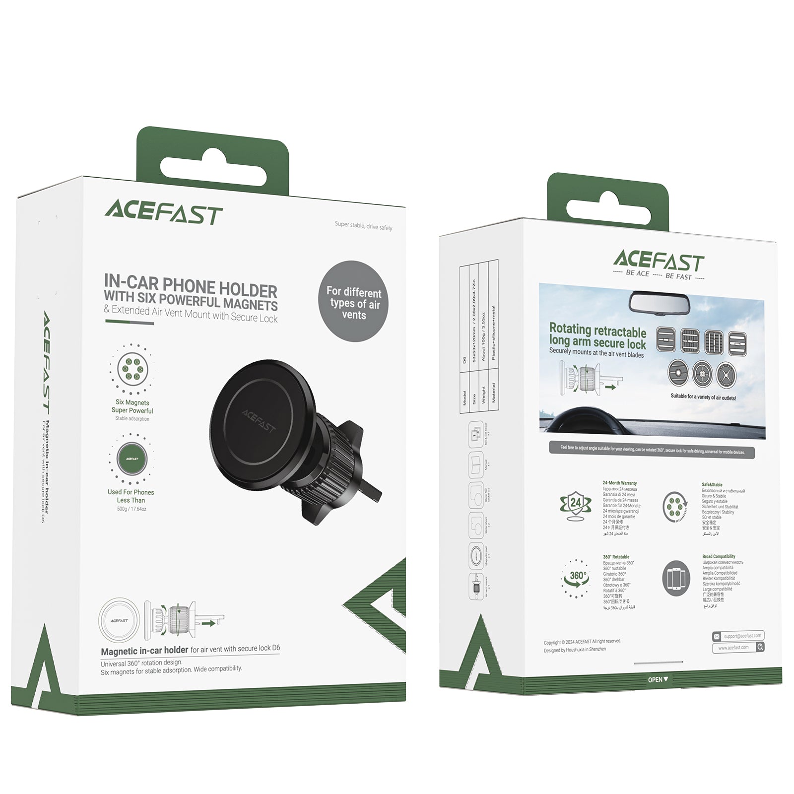 D6 Air Vent Magnetic Car Holder