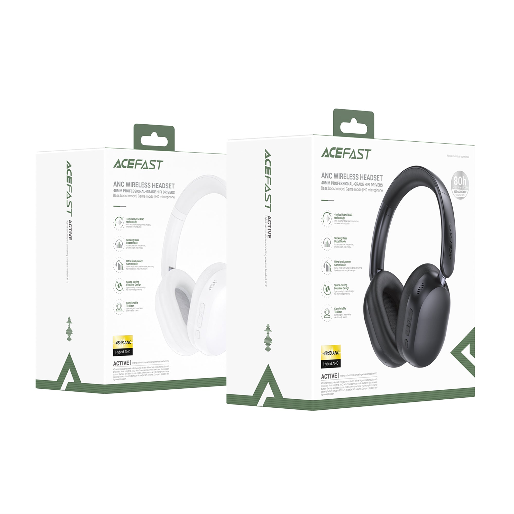 H12 Hybrid Active Noise Cancelling Wireless Headset