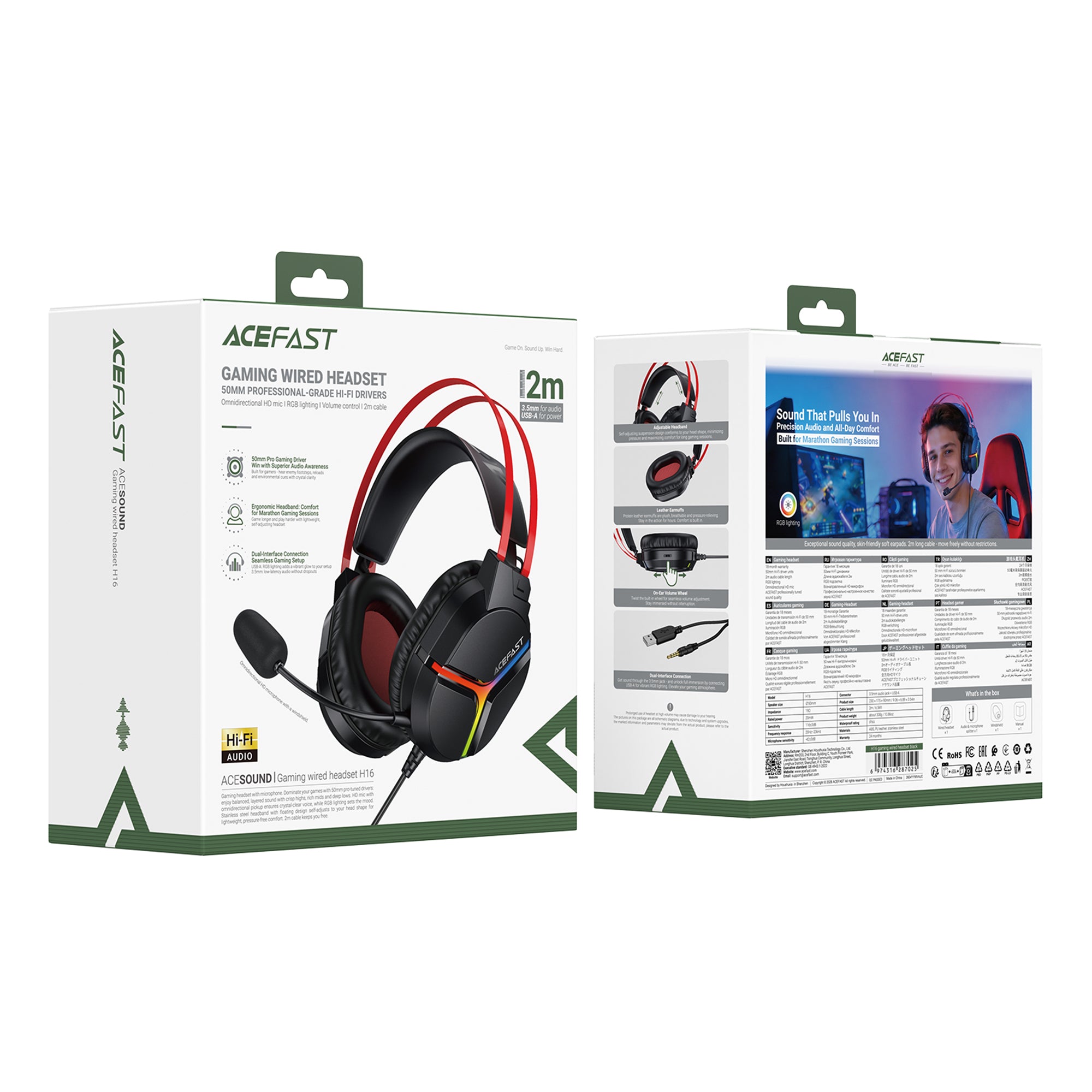 H16 Gaming Wired Headset | Omnidirectional Microphone