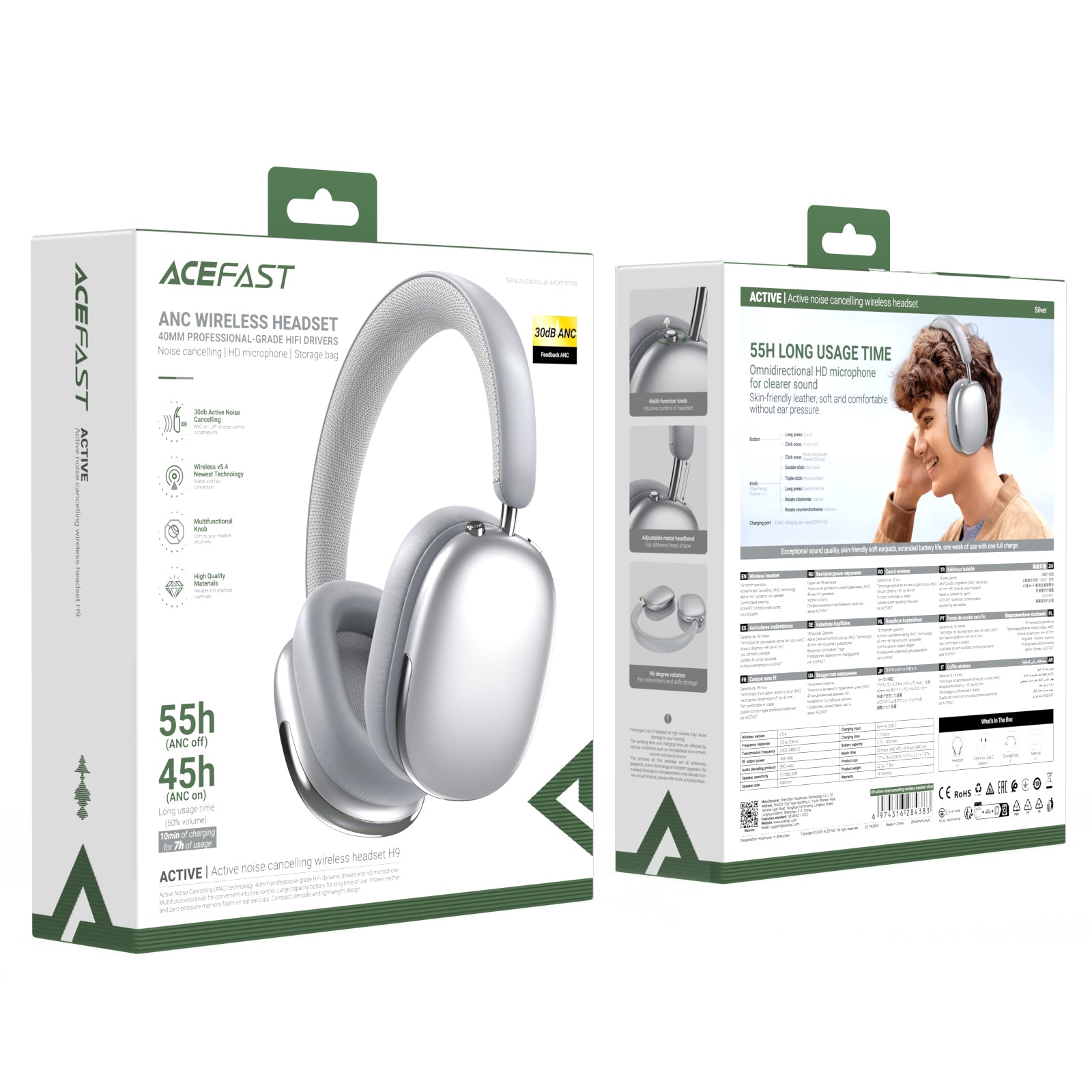 H9 Active Noise Cancelling Wireless Headset
