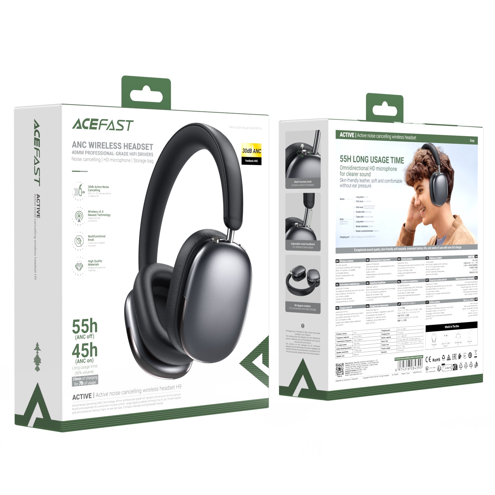 H9 Active Noise Cancelling Wireless Headset