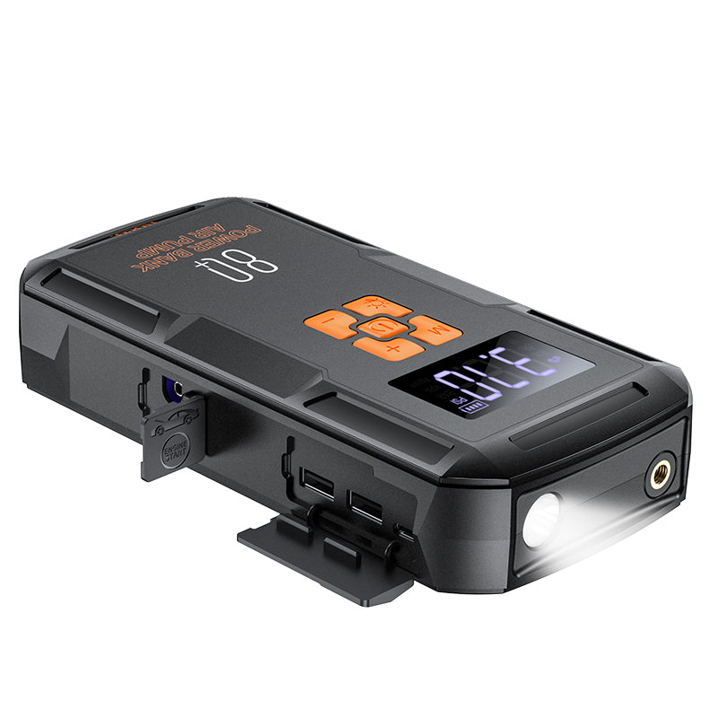 Hoco QS2 Land Portable Smart Air Pump Emergency With Start-Up Power Bank (8000mAh)