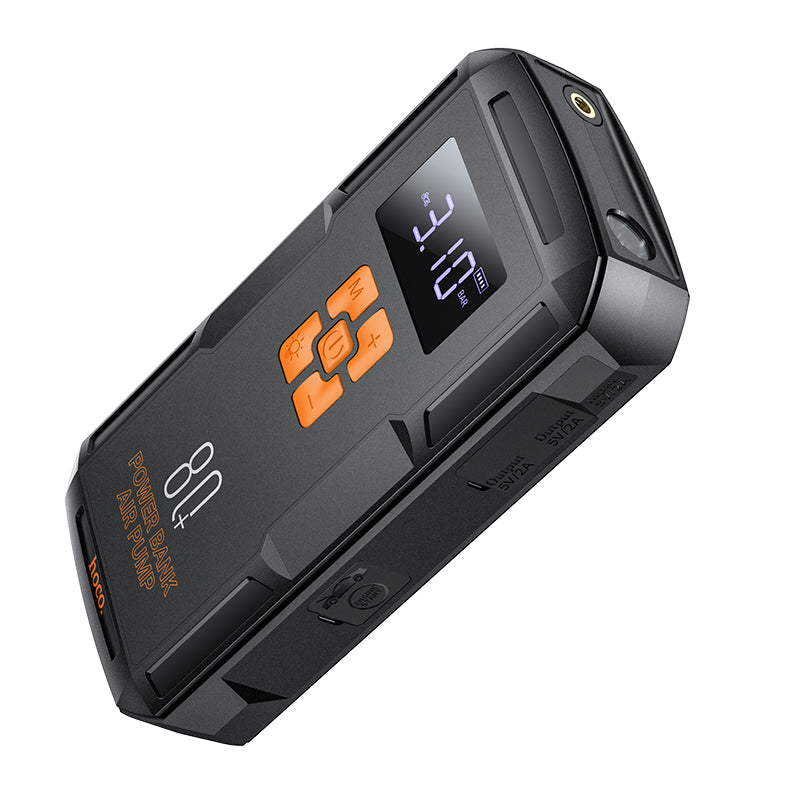 Hoco QS2 Land Portable Smart Air Pump Emergency With Start-Up Power Bank (8000mAh)