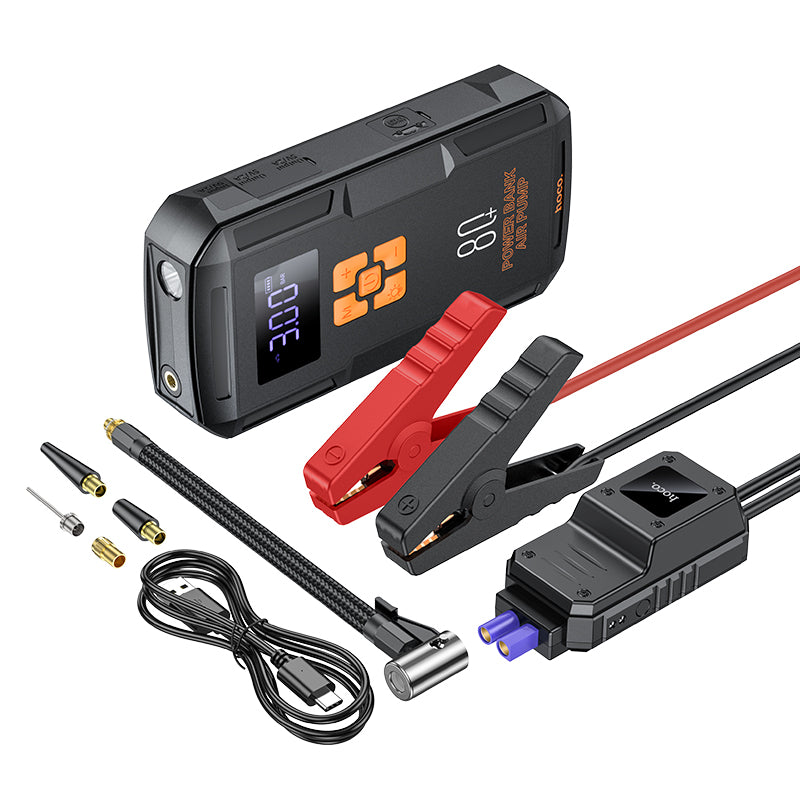 Hoco QS2 Land Portable Smart Air Pump Emergency With Start-Up Power Bank (8000mAh)