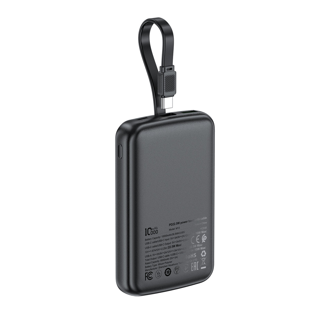 M13-10000 PD22.5W Power Bank With Cable