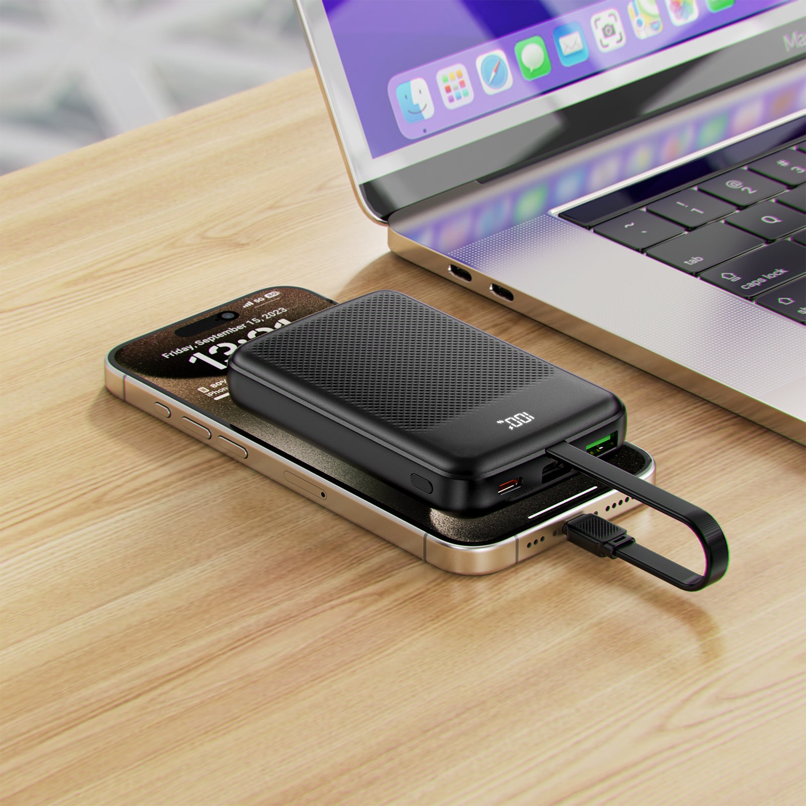M13-10000 PD22.5W Power Bank With Cable